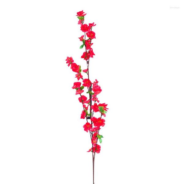 Fleurs décoratives 1 pc 6 fourchette soie artificielle fleur de pêcher faux Bouquet fête de mariage maison chambre décoration plante mur matériel