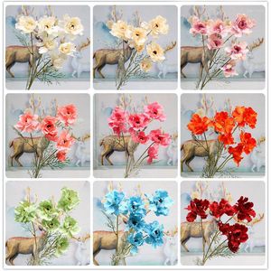 Fleurs décoratives 1 pc 6 têtes Pivoine Artificielle Fleur De Soie Branche Pour Affichage À La Maison Salle De Fête De Mariage Décoration Arrangement Floral Matériel