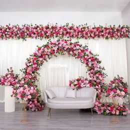 Fleurs décoratives 1pc 7,5ft Fleur Garland Decoration de mariage commémorative Artificiel Rose Vine Birthday Wall Arch