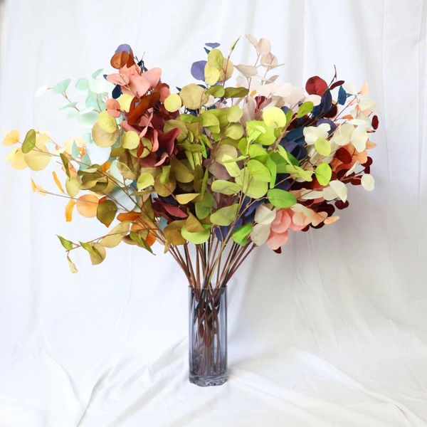 Fleurs décoratives 1pc 80cm feuilles de soie Eucalyptus Artificiel Apple Fake Flower branche pour la maison salon DIY WRAY CONDION DÉCOR DE MEDIAL