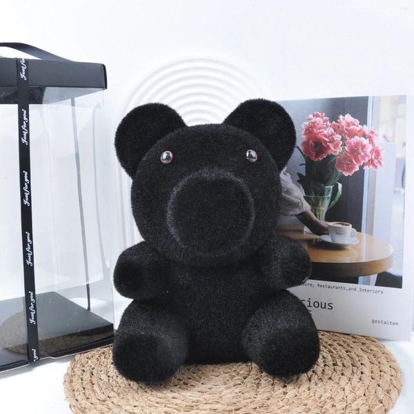 Fleurs décoratives 1pc 9,06 pouces jouet ours en peluche artificielle avec boîte-cadeau Graduation Birthday Shooting accessoires