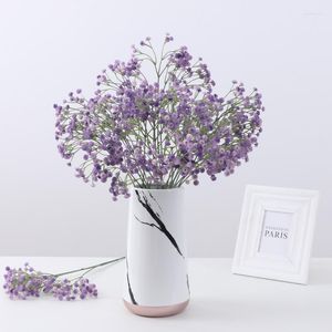 Fleurs décoratives 1 Pc 90 Têtes Artificielle Violet Gypsophile Branche Pour Mariage Bouquets De Mariée DIY Partie Décoration De La Maison Fleur
