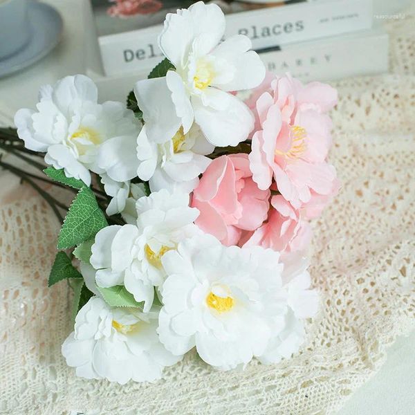 Fleurs décoratives 1pc Artificiel 3 Head Silk Peony Real Touch For House Home Wedding Party Festival Decoration DIY Christams cadeau