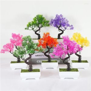 Decoratieve bloemen 1 stc kunstmatige bonsai simulatie otted planten ornament home tuin el realistische pot salontafel balkon decoratie