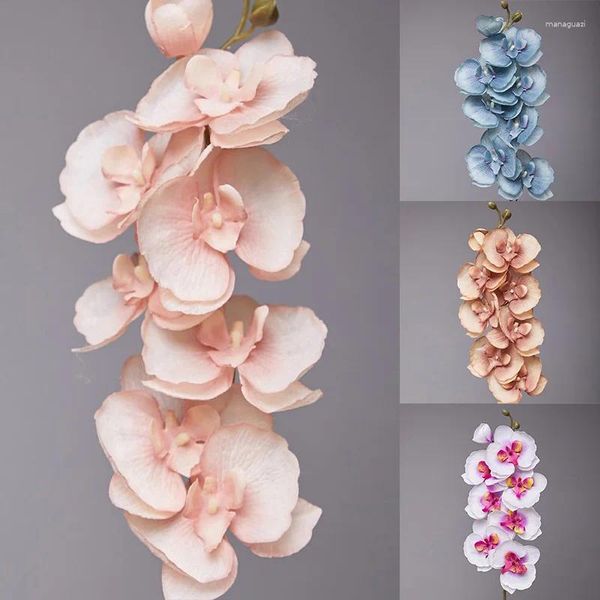 Fleurs décoratives 1pc Butterfly artificiel orchidée réel tactile plastique fausses plantes pour les vases accessoires de décoration de fête de mariage