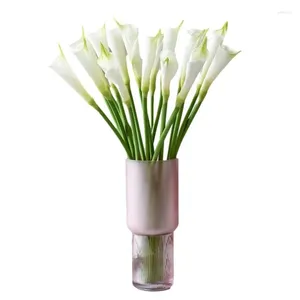 Flores decorativas 1pc cala artificial lily touch real toque látex