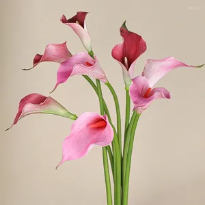 Fleurs décoratives 1 pièce, lys Calla artificiel, simulation réaliste, pot de fleurs pour salon, fournitures d'arrangement floral, décorations pour la maison