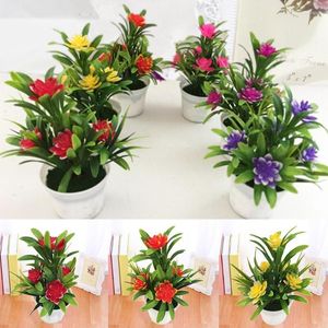 Fleurs décoratives 1 PC Artificielle Faux Fleur De Lotus En Pot Plante Bonsaï Plantes Avec Pot Pour La Maison Partie Jardin Décor