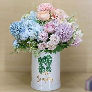 Fleurs décoratives 1Pc fleur artificielle hortensia plante bricolage jardin scène fête maison mariage décor couronnes