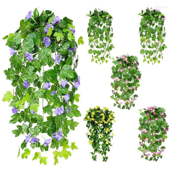 Fleurs décoratives 1 pc Fleur Artificielle Vigne Multifonctionnel Soie Vert Feuilles Suspendues Décor Délicieux Esthétique Lierre Vignes Pour Les Fêtes