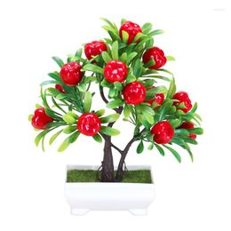 Decoratieve bloemen 1 pc kunstmatige fruitboom bonsai kantoor tuin bureaublad feest decor huizen simulatie neppot balkon vensterbank