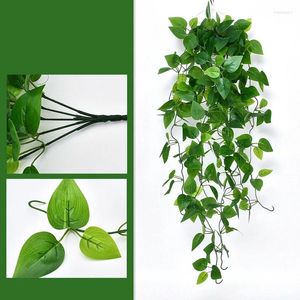 Fleurs décoratives 1pc Green artificiel Ivy Mur Plantes suspendues intérieurs de mariage extérieur Fausses de feuilles Vine Decor Home Decor