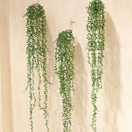 Decoratieve bloemen 1 stc kunstmatige bladeren planten wijnstok minnaar tranen bruiloft feest huizen tuin hek decoratie rattan muur hangende klimplant klimop