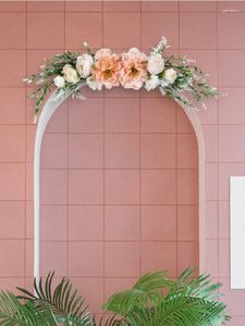 Fleurs décoratives 1PC fleur de pivoine artificielle Swag 18,9 pouces arrangements floraux en arc pour les décorations d'arbor de signe de mariage de bienvenue avant