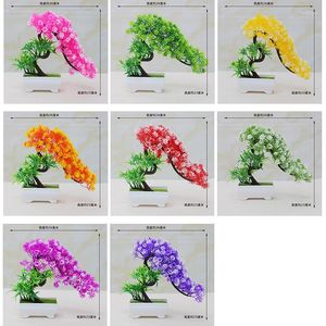 Fleurs décoratives 1pc plante artificielle bonsaï simulation plastique petit arbre pot en pot bricolage ornement pour la maison tabl el décoration de jardin