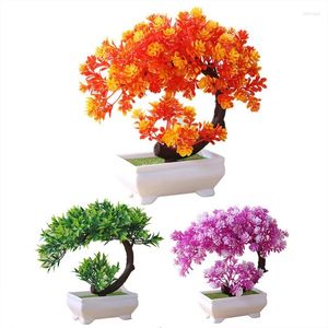 Fleurs décoratives 1pc plante artificielle mini simulation arbre en pot de table en pot ornements bonsaï décoratio faux fleur