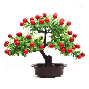 Fleurs décoratives 1 pièce, plantes artificielles pour décoration de maison, cerisier réaliste, bonsaï en pot, ornements de bureau Dhyvs