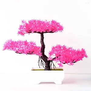 Fleurs décoratives 1pc plante artificielle en pot en plastique bonsaï simulation arbre fausse fleur pour bureau maison jardin armoire pographies
