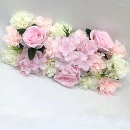 Fleurs décoratives 1pc Artificiel Rose Flower Row Stage de mariage Décoration Décoration Mur de fond Arches décor Simulation Silk Fake DIY Party El