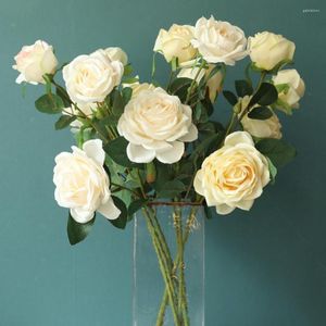 Flores decorativas, 1 pieza, arreglo de flores artificiales de rosas, planta DIY, fiesta de jardín, hogar, decoración de boda