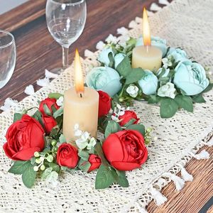 Fleurs décoratives 1pc Cougies de rose artificielle Garland Garland Fake Silk Flower Christmas Decoration For Home Wedding Party Year Table