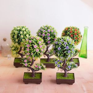 Fleurs décoratives 1pc arbre artificiel en forme de s de fleur de prune arbre simulation plastique en plante petite plante