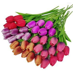 Fleurs décoratives 1 pièce, tulipe unique artificielle, décoration de maison, faux rebord de fenêtre haut de gamme, bureau, jardin, Banquet, scène de mariage