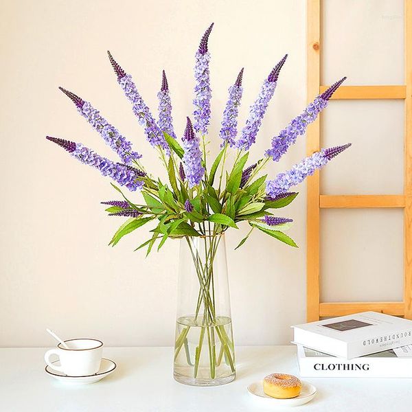 Decoratieve bloemen 1PC Kunstmatige enkele lange stok lavendel bruiloft decoratie simulatie bloem kleine frisse woonkamer ornament venster