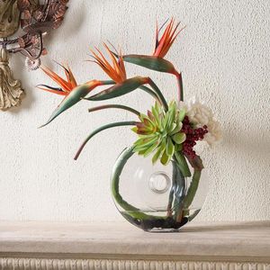 Flores decorativas 1 PC Strelitzia Artificial Flower Bird of Paradise Simulación Planta de seda Reginae Diseño floral Decoración del hogar