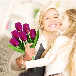 Fleurs décoratives 1pc beauté réel touche latex tulipes bouquet artificiel fleur pour la fête à domicile Wedartificiel