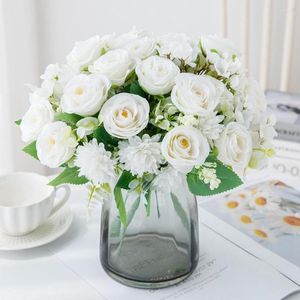 Fleurs décoratives 1pc hortensia brésilien rose pour guirlande de Noël bouquet de mariage accessoires maison ornementale pot de fleurs décor artificiel