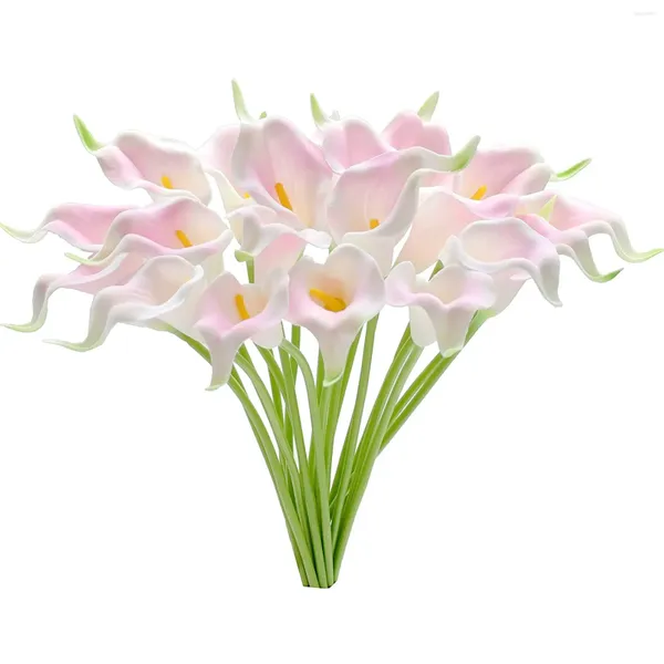 Flores decorativas 1pc Calla Artificial Lily Fake Flower Bouquet para la decoración del hogar nupcial de la boda