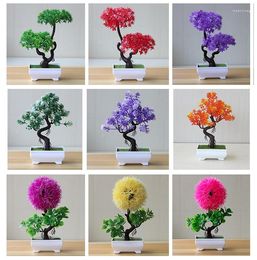 Decoratieve bloemen 1 pc charmante kunstmatige plant bonsai simulatie kleine boompot gepot feest bruiloft decor diy huisbenodigdheden nep