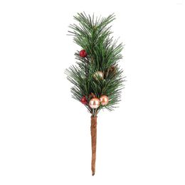 Fleurs décoratives 1PC Noël Artificielle Branche De Pin Berry Houx Bouquet De Fleurs Guirlande Accès Arbre De Noël Ornement Cadeau Emballage Floral