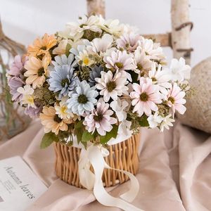 Fleurs décoratives 1pc Bouquet de fleurs artificielles colorées pour le mariage Fake Living Vase Vase Ornements décor