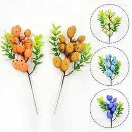 Decoratieve Bloemen 1Pc Kleurrijke Paasei Boomtakken Nep Plant DIY Schilderen Schuim Eieren Ornamenten Voor Happy Party Decoraties benodigdheden