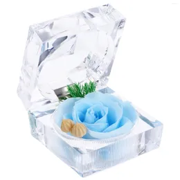 Fleurs décoratives 1pc Créative Rose Jewel Eternal Flower Box Boîte Boîte de stockage Cadeau d'anniversaire pour petit ami