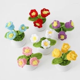 Fleurs décoratives 1pc bricolage tulipe Crochet matériel Kit artificiel tricoté décor de mariage bureau