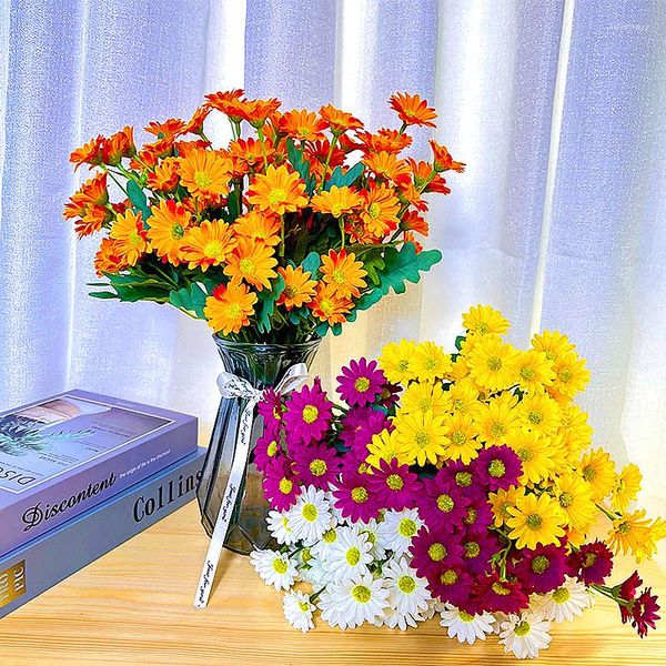 Fleurs décoratives 1 pièce, Bouquet de marguerite d'automne pour mariage, décoration de Table, Simulation de camomille, fausse fleur artificielle