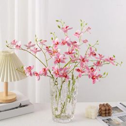 Fleurs décoratives 1 pièce, fausses orchidées d'asie de l'est, Branches de fleurs artificielles, toucher réel, pour décoration de mariage, décor de maison