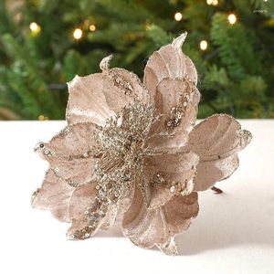 Fleurs décoratives 1pc Simulation de Noël scintillante fleur faux arbre Arbre Ornement de Noël