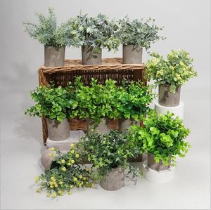 Decoratieve bloemen 1 stc groene kunstmatige planten nep boom potten bonsai home tuin slaapkamer bruiloft decoratie