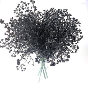 Fleurs décoratives 1 PC Halloween plante de simulation noire Eucalyptus lavande plantes d'imitation fleur artificielle pour la fête du festival de Pâques