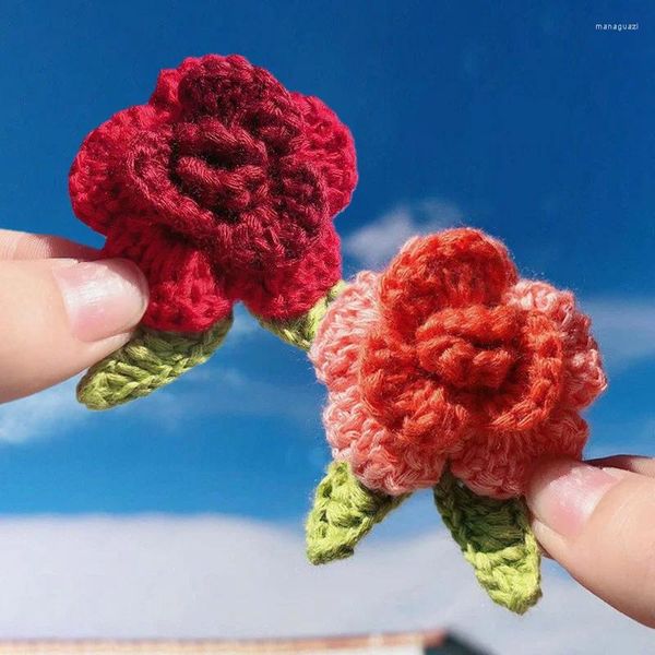 Fleurs décoratives 1pc Crochet en laine à main