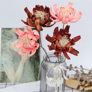 Decoratieve Bloemen 1Pc Handgemaakte Lotus Natuurlijke Gedroogde Echte Planten Bruiloft Arrangement Bloem Home Decor Kerst Woonkamer Decoratie