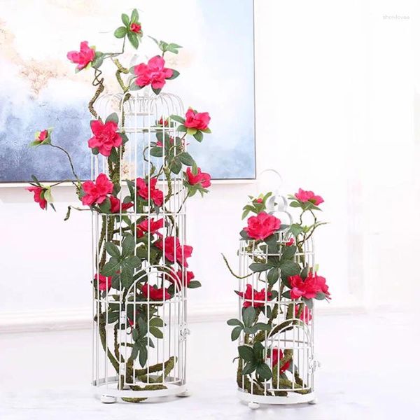 Fleurs décoratives 1pc haute qualité mariage El mise en page fausse plante 110cm soie azalée rhododendron fleur artificielle branches moussantes bricolage