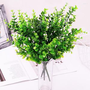 Decoratieve bloemen 1 st huizendecoratie nep planten eucalyptus gras plastic varens groene bladeren kunstmatige bloem bruiloft woonkamer tafel