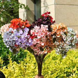 Fleurs décoratives 1 pc hortensia fleur artificielle maison mariage fête décoration route Guide plante bricolage Arrangement matériel