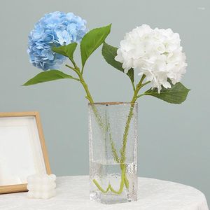 Fleurs décoratives 1pc Grand Hortensia Silk Fleur artificielle Real Touch Latex Fausse plante pour la fête de mariage à la maison Bouquet de mariée PO