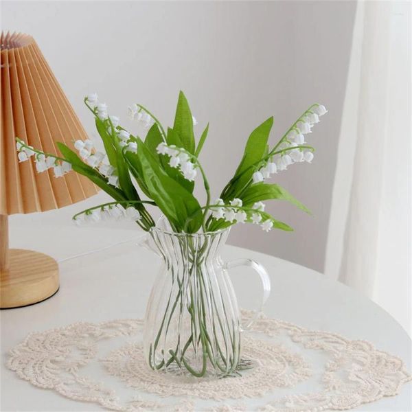 Bouquet de fleurs artificielles de muguet, 1 pièce, fausses fleurs décoratives, DIY, pour décoration de maison, fête de mariage, Imitation de saint-valentin